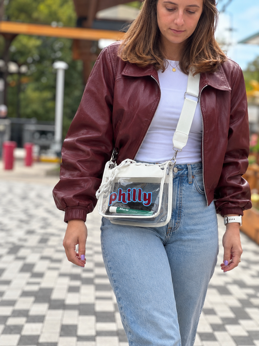 philly White Clear Crossbody Bag