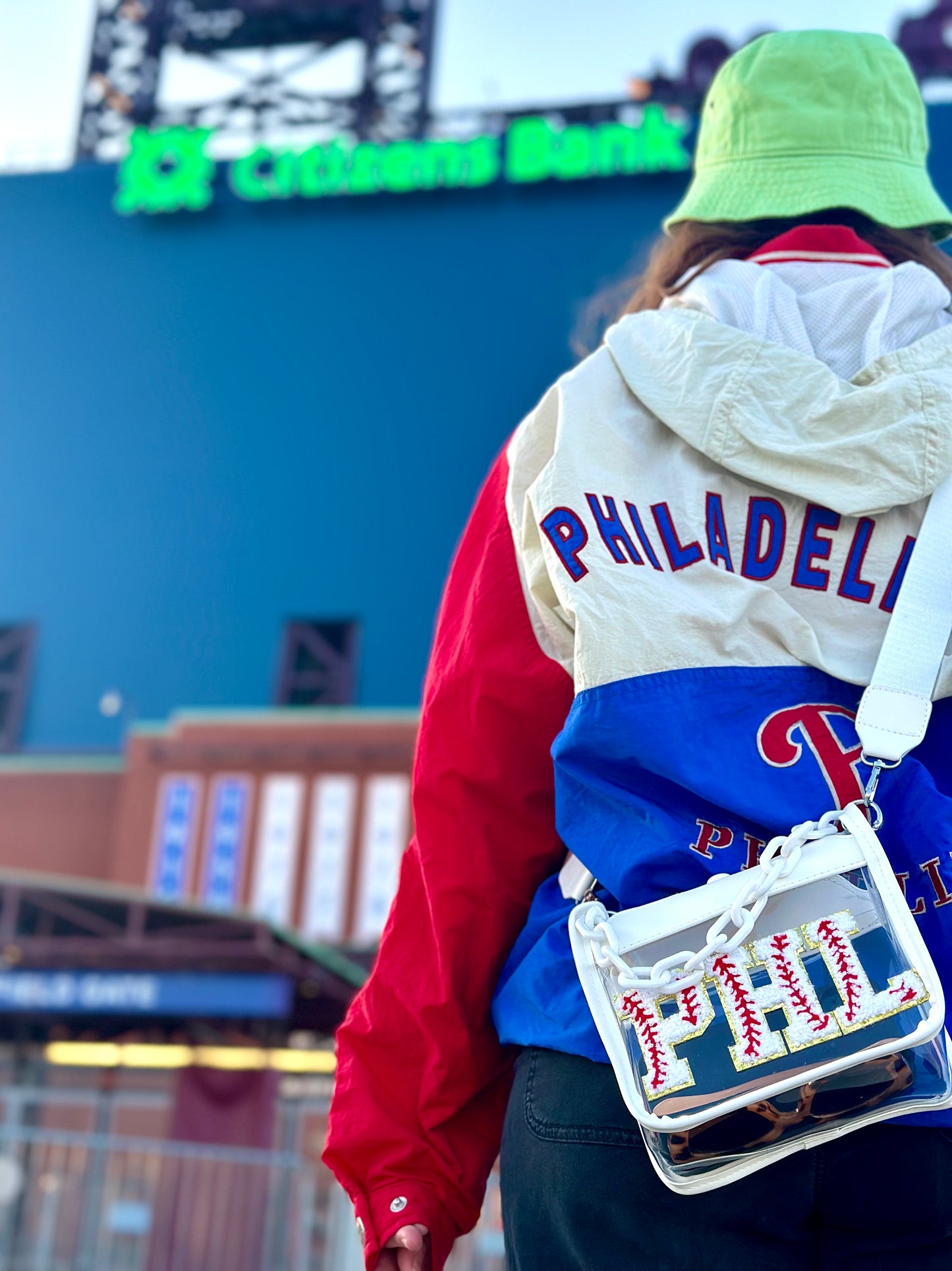 PHL Felt Baseball Clear Crossbody Bag