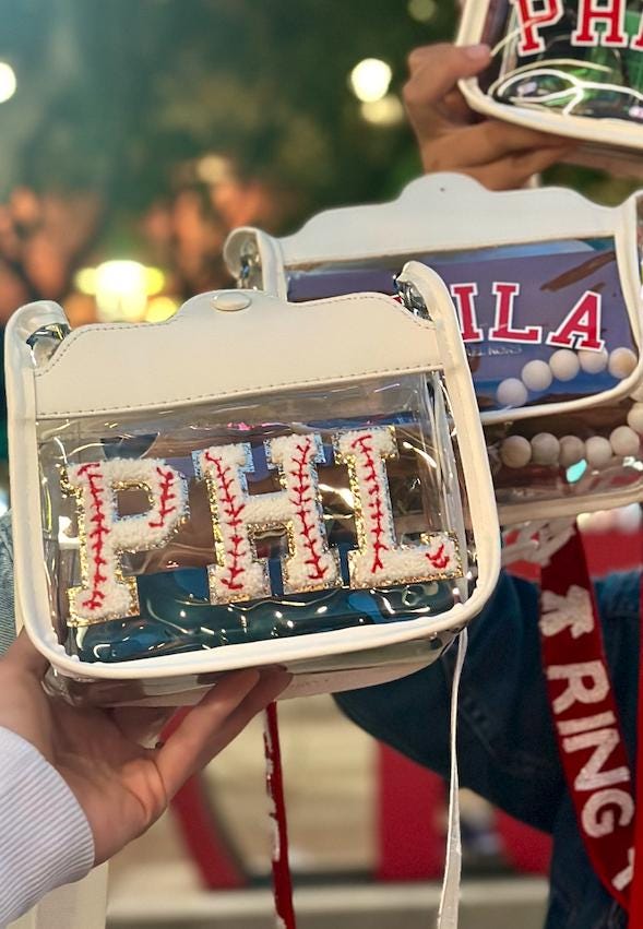 PHL Baseball Clear Crossbody Bag: Stadium Approved Game Day Purse