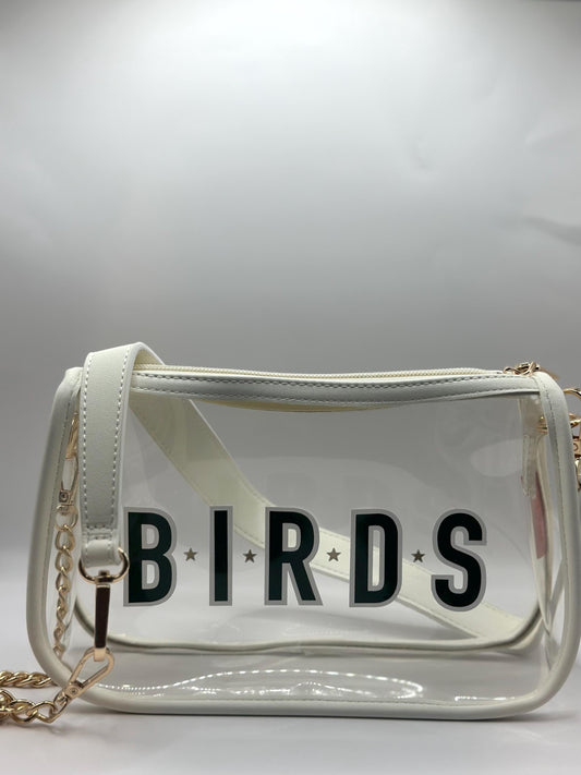BIRDS White Convertable Crossbody Purse | Green & White