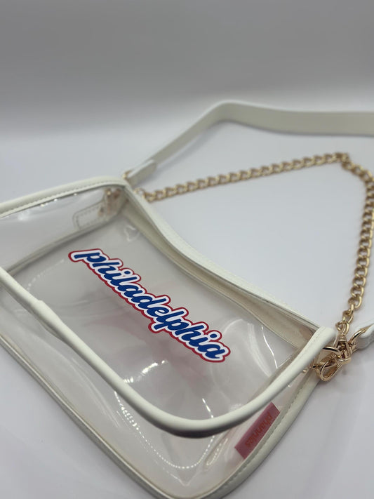 philadelphia White Convertable Crossbody Purse | Blue