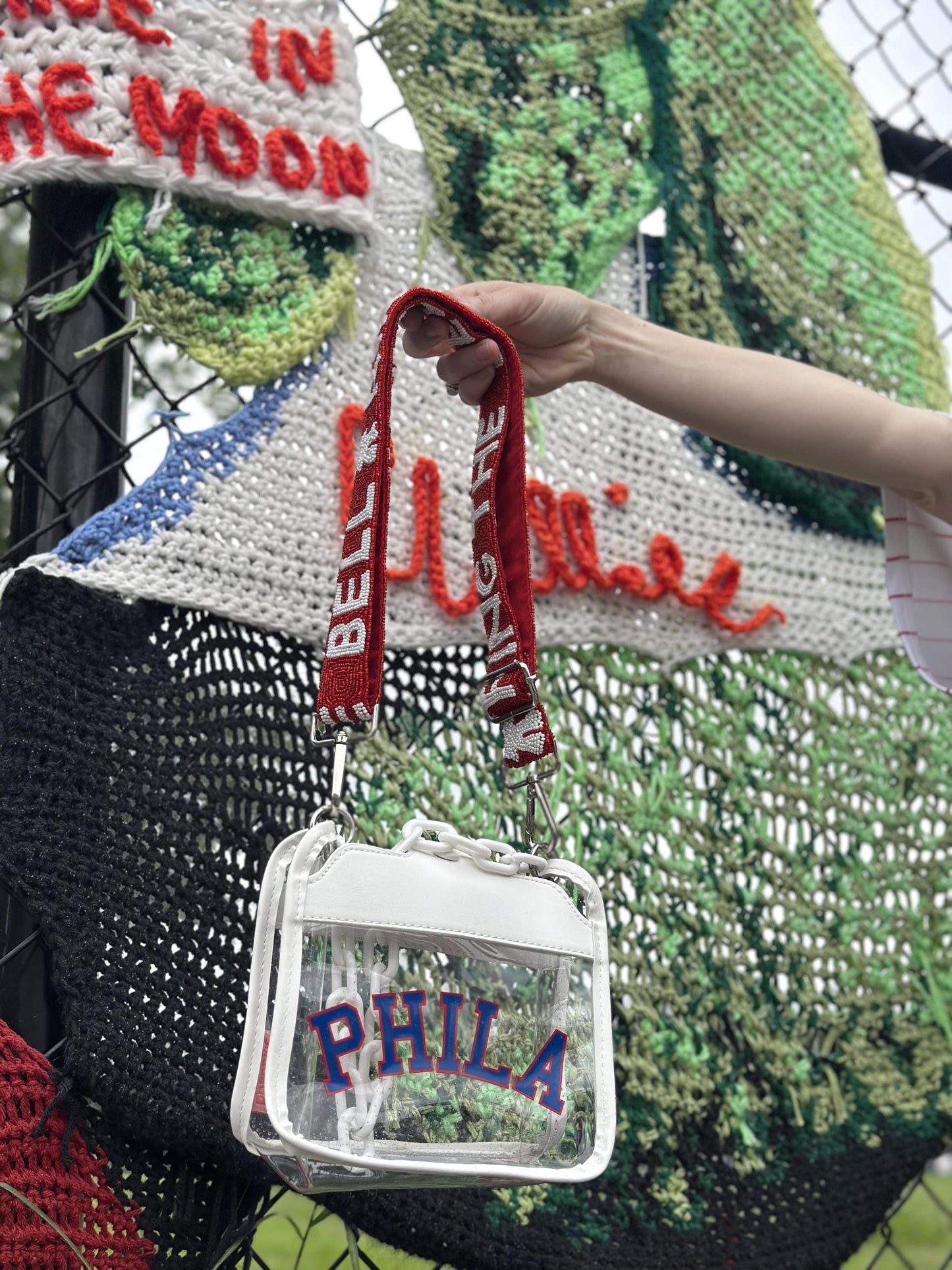 PHILA Clear Crossbody Bag | Stadium Approved with RING THE BELL Strap
