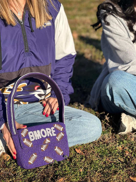 BMORE Football Beaded Shoulder Bag