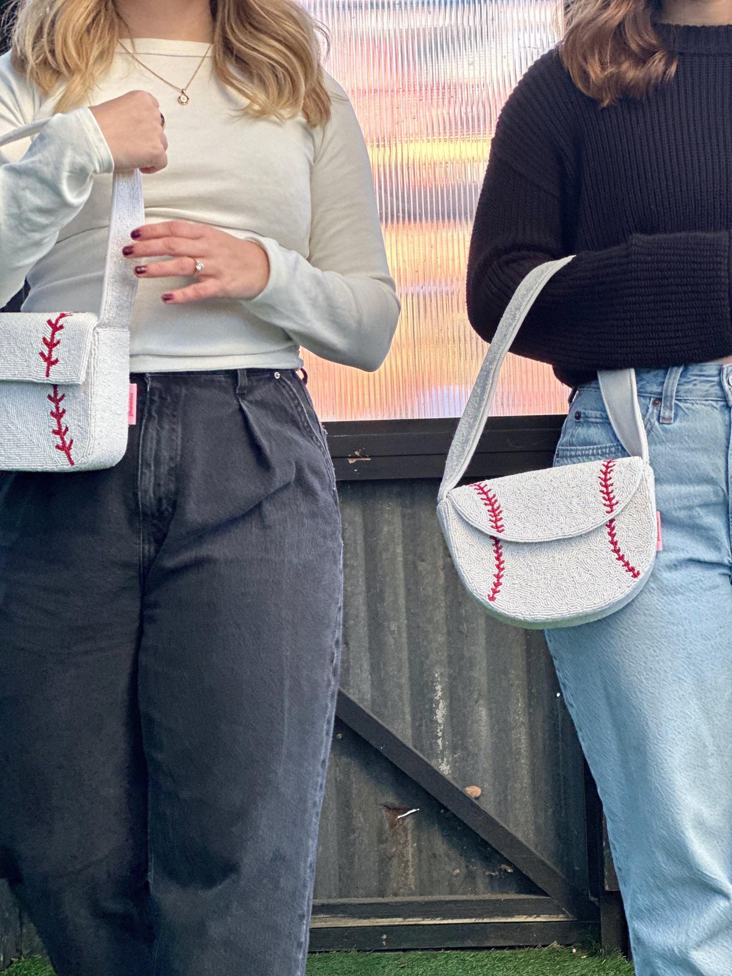 Baseball Beaded Shoulder Bag – Handmade Shoulder Bag | Game Day Fashion | NOT Stadium Approved