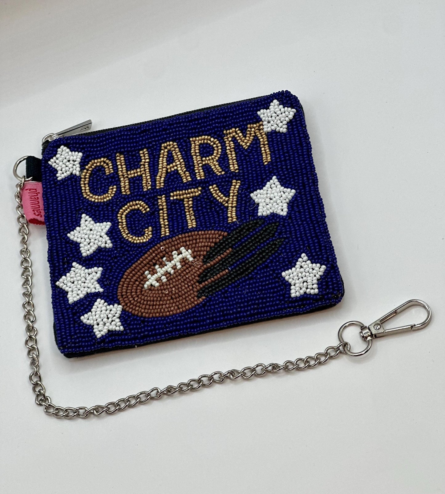 Baltimore Football Beaded Coin Purse | Stadium Approved Game Day Pouch