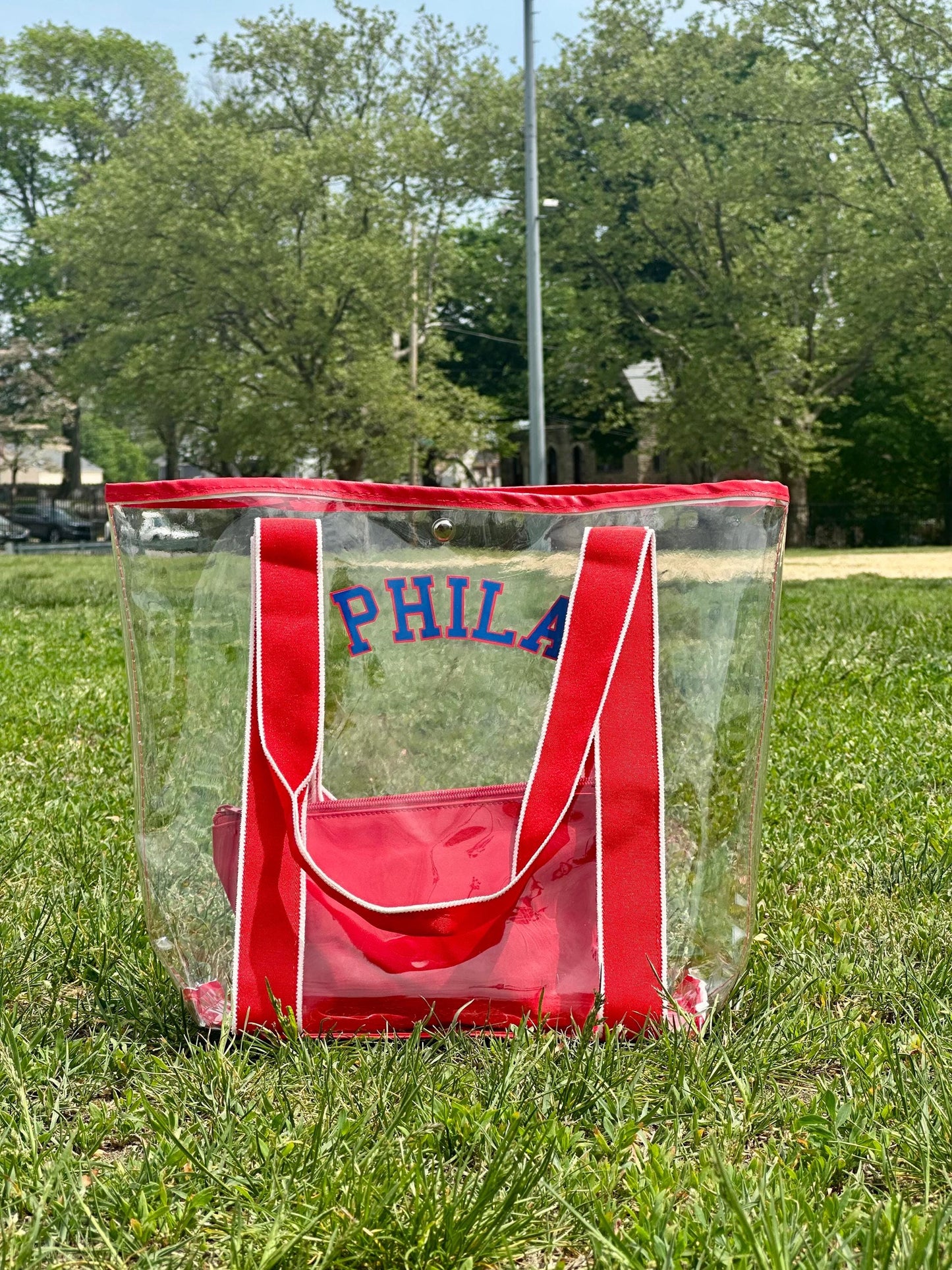 PHILA Red Clear Carry-All Bag