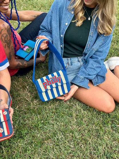 philly Striped (2) Beaded Shoulder Bag