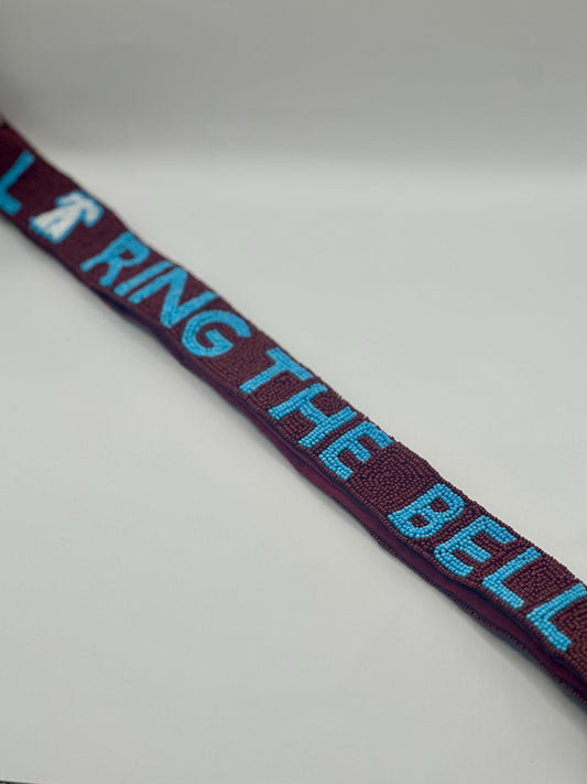 Ring the Bell Beaded Strap | Maroon, Powder Blue & White