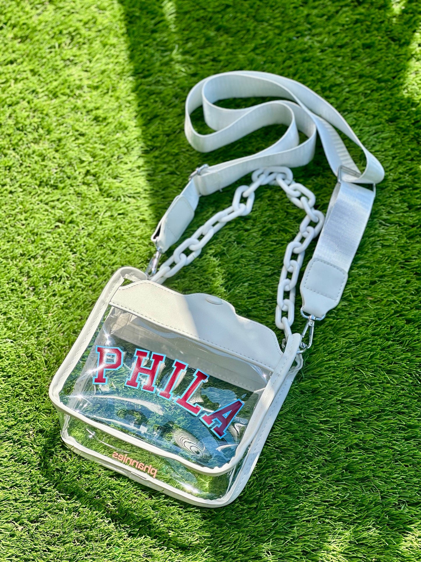 White / Varsity Red & Powder Blue Combo Bag