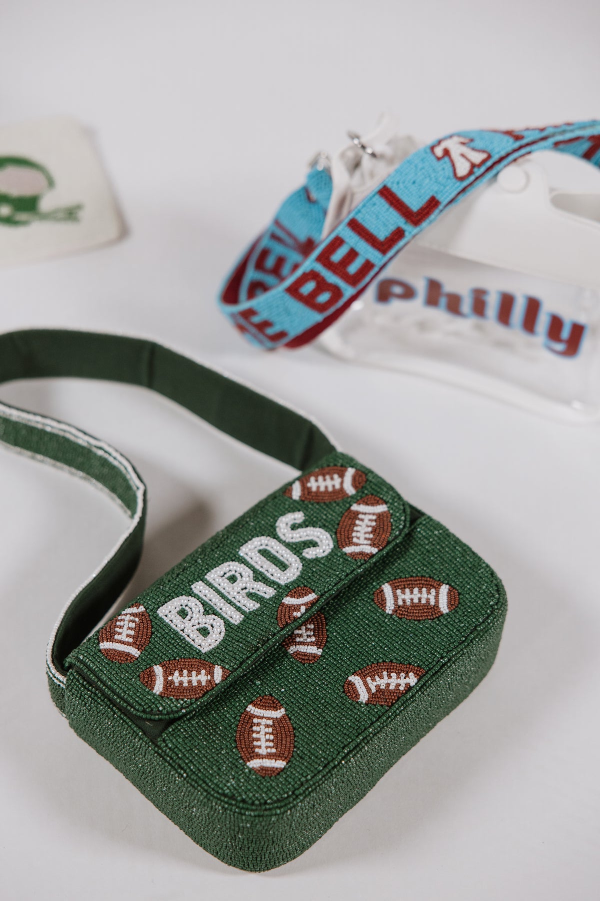 BIRDS Football Beaded Shoulder Bag