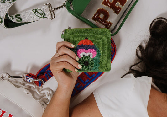Philadelphia Mascot Beaded Coin Purse