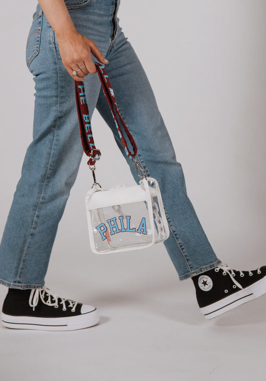 PHILA Clear Crossbody Bag with RING THE BELL Strap