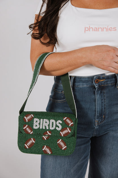 BIRDS Football Beaded Shoulder Bag