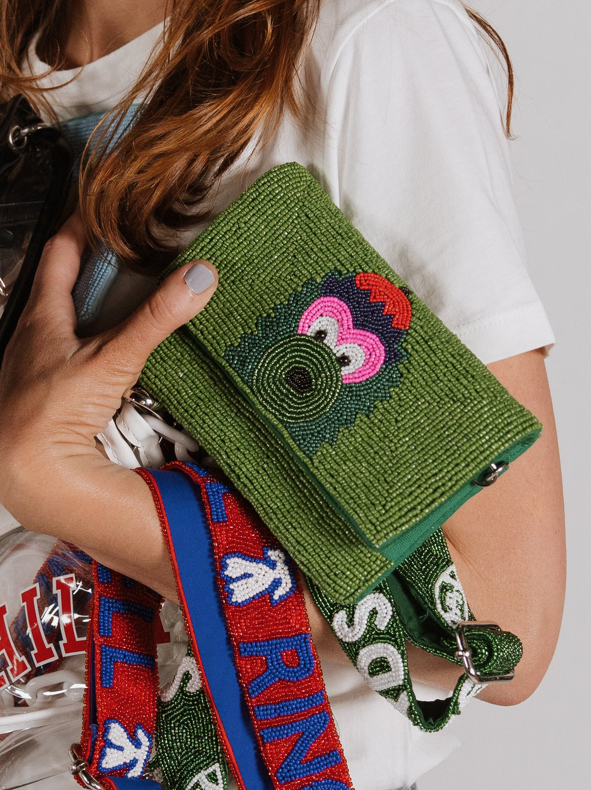 Philadelphia Mascot Beaded Clutch