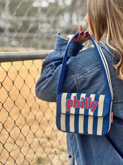 philly Striped (2) Beaded Shoulder Bag