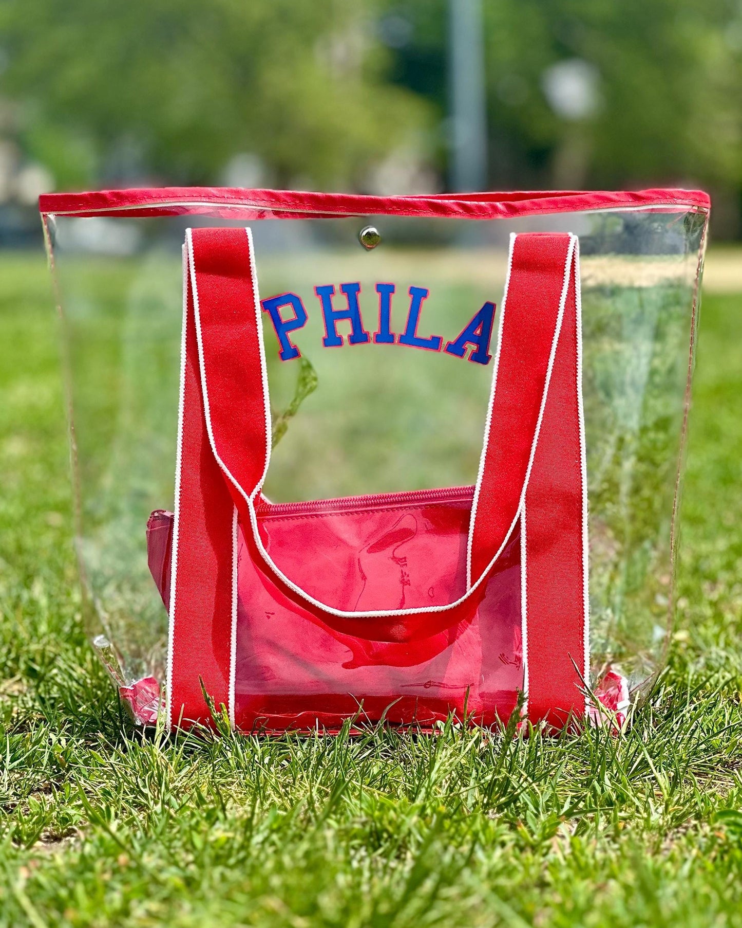 PHILA Red Clear Carry-All Bag