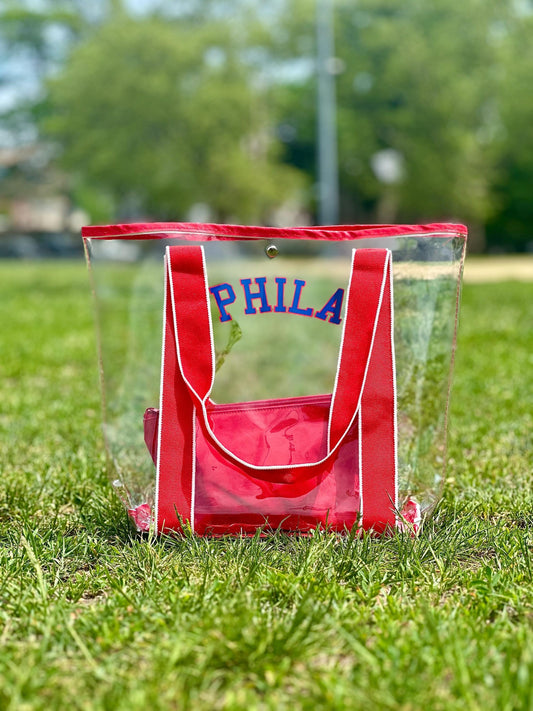 PHILA Clear Carry-All - Red | Blue & Red