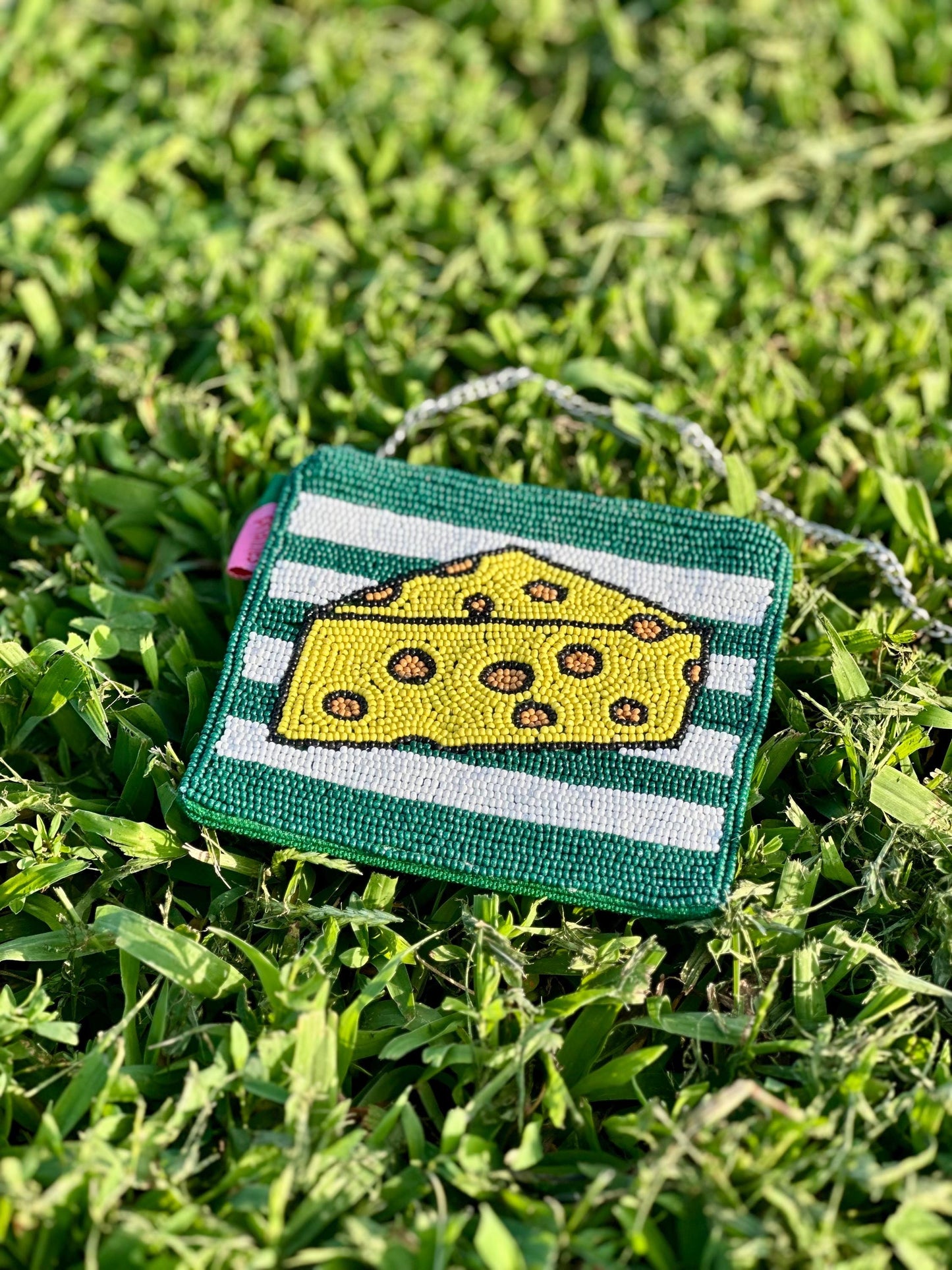 Green Bay Cheese Beaded Coin Purse