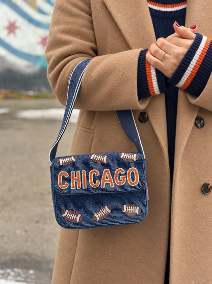 CHICAGO Football Beaded Shoulder Bag