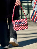 Philadelphia Baseball | Red & White Checkered 'Philly' Beaded Bag