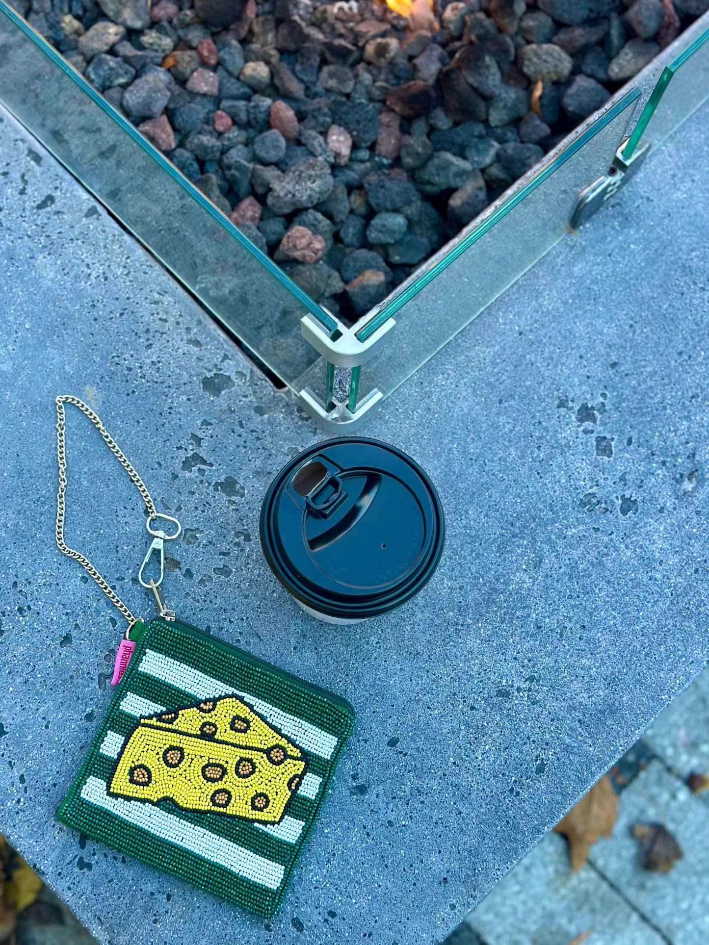 Green Bay Cheese Beaded Coin Purse