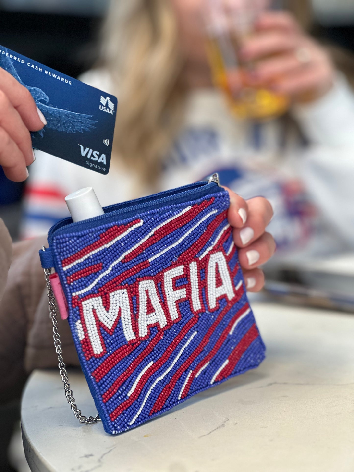 MAFIA Buffalo Beaded Coin Purse