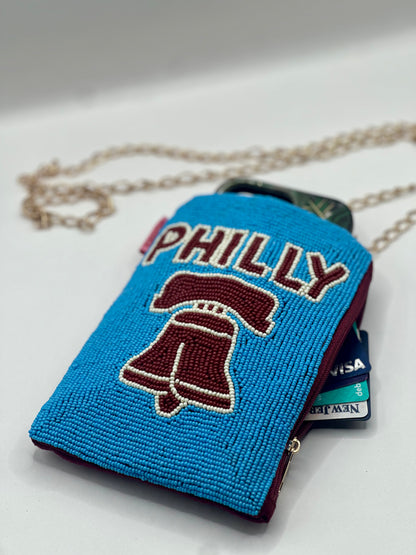 PHILLY Liberty Bell Beaded Cell Phone Crossbody