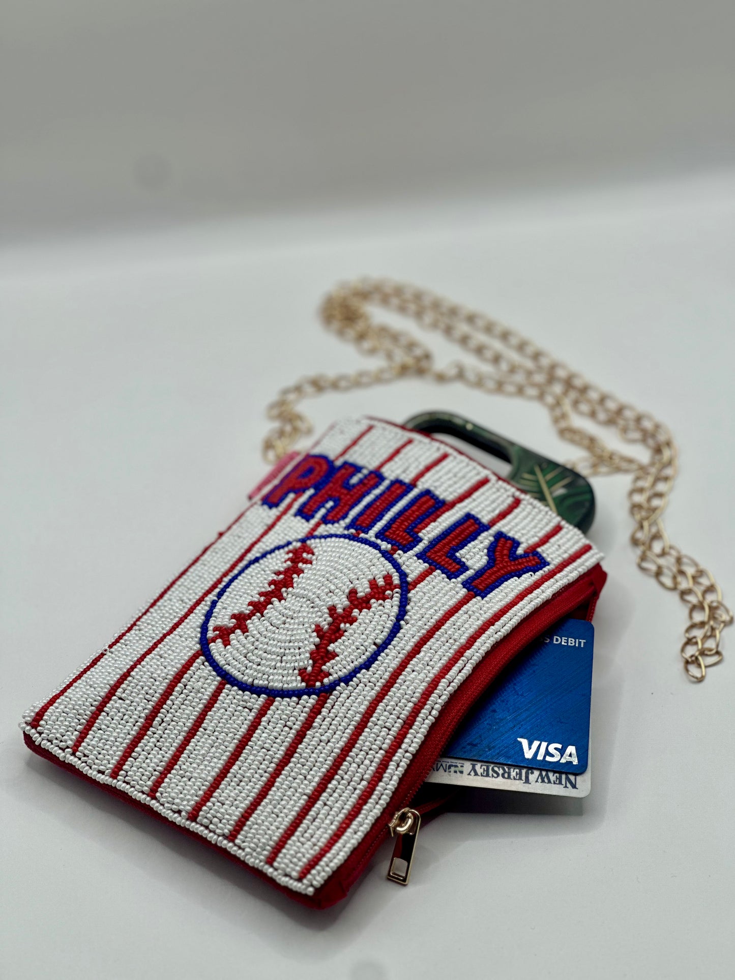 PHILLY Baseball Beaded Cell Phone Crossbody