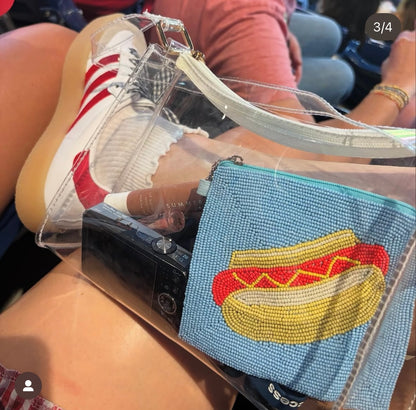 Hot Dog Beaded Coin Purse