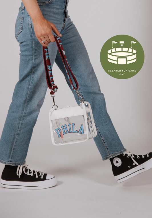 PHILA Clear Crossbody Bag | Stadium Approved with RING THE BELL Strap