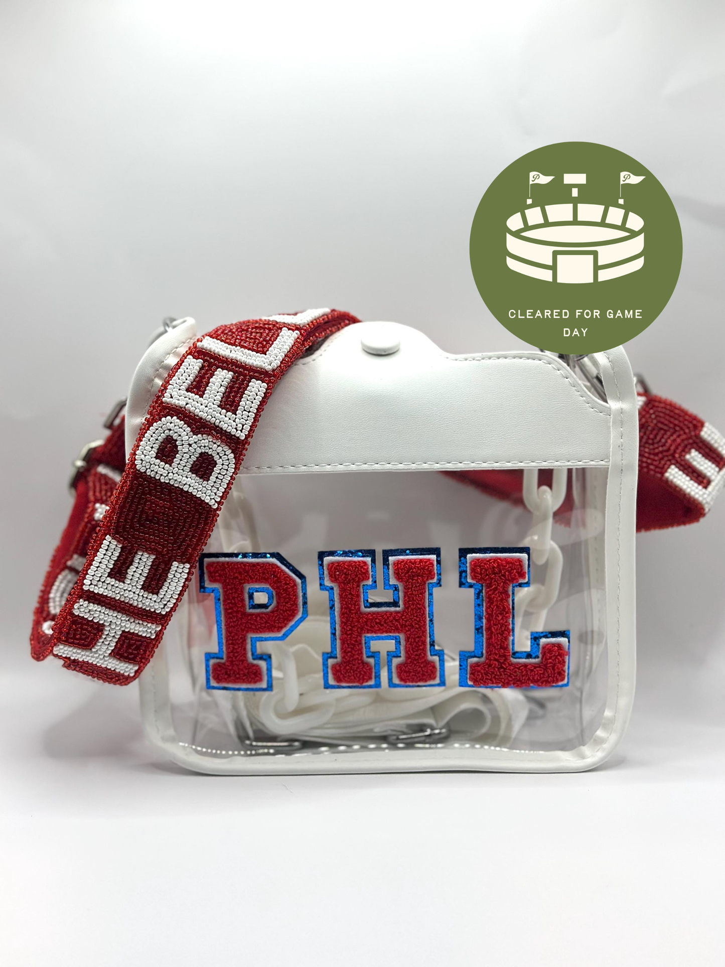 PHL Clear Crossbody Bag | Stadium Approved with RING THE BELL Strap
