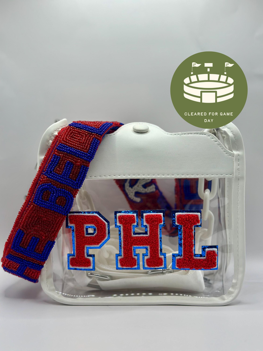 PHL Clear Crossbody Bag | Stadium Approved with RING THE BELL Strap