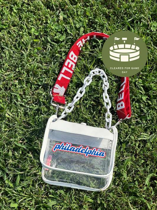 philadelphia Clear Crossbody Bag | Stadium Approved with RING THE BELL Strap