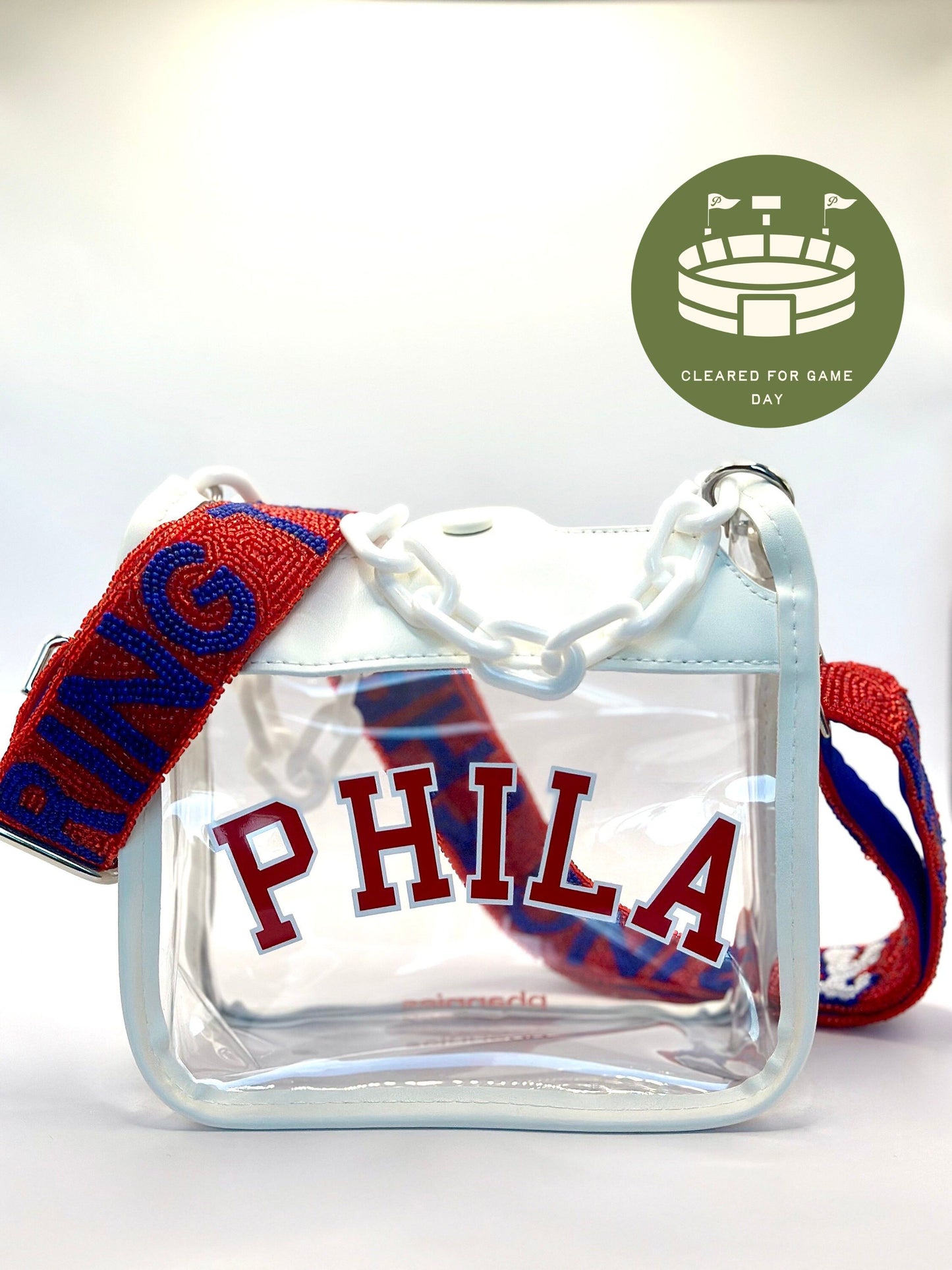 PHILA Clear Crossbody Bag | Stadium Approved with RING THE BELL Strap