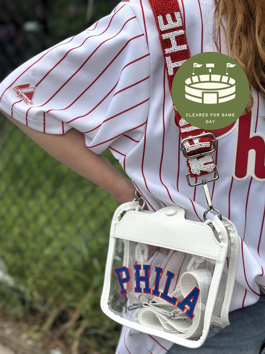 PHILA Clear Crossbody Bag | Stadium Approved with RING THE BELL Strap