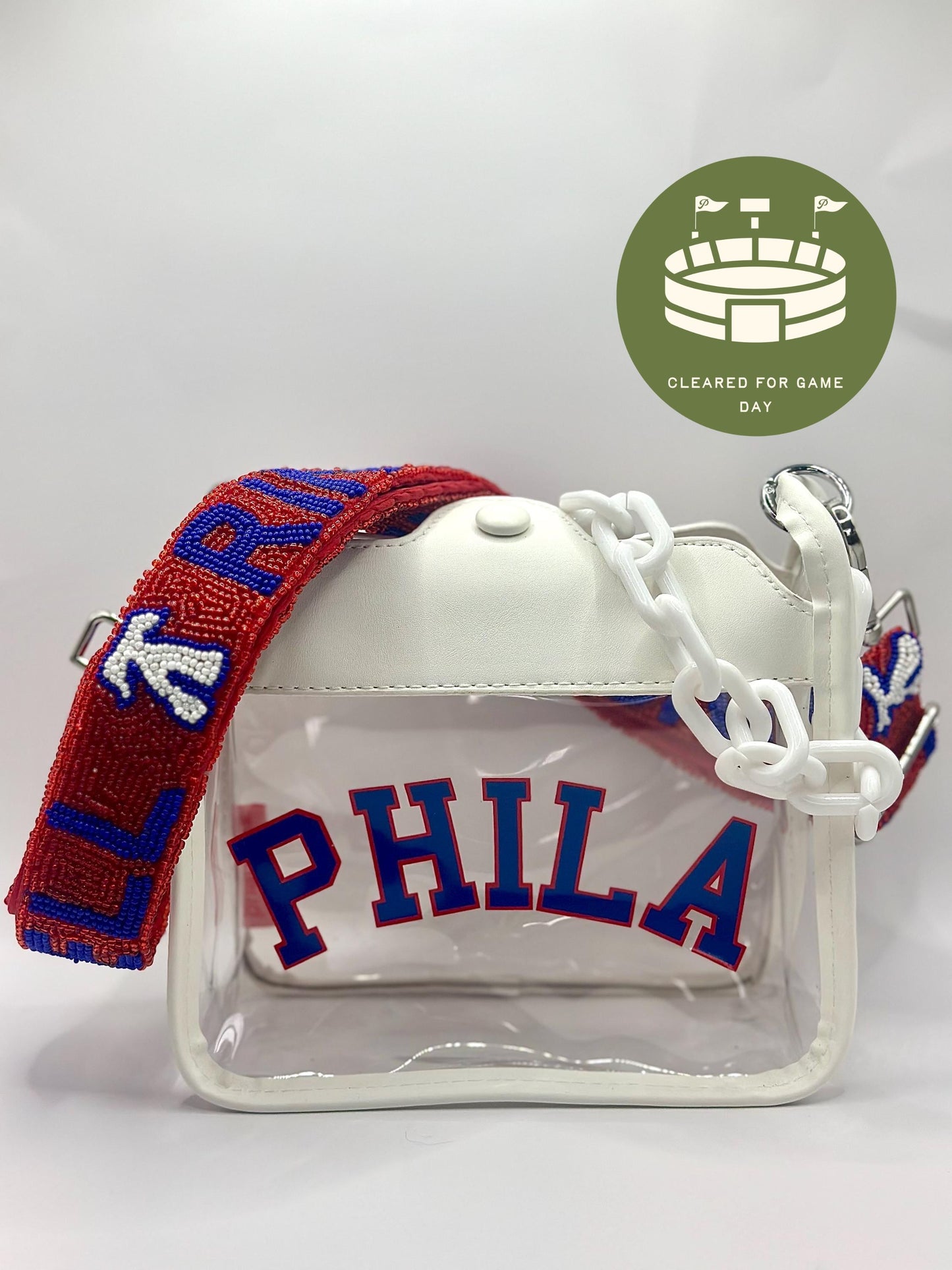 PHILA Clear Crossbody Bag | Stadium Approved with RING THE BELL Strap