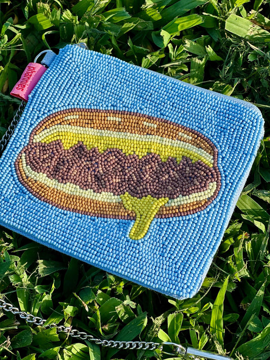 Cheesesteak Beaded Coin Purse