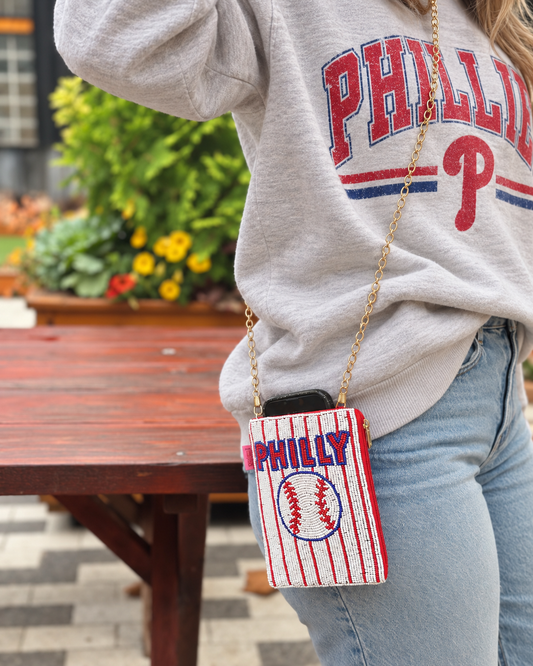 PHILLY Baseball Beaded Cell Phone Crossbody