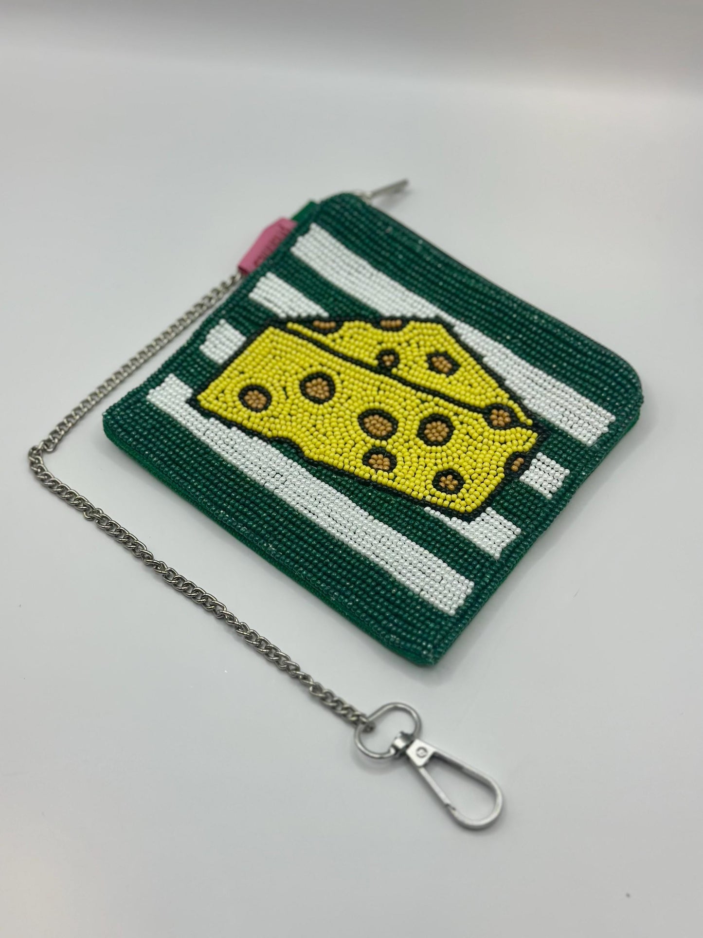 Green Bay Cheese Beaded Coin Purse