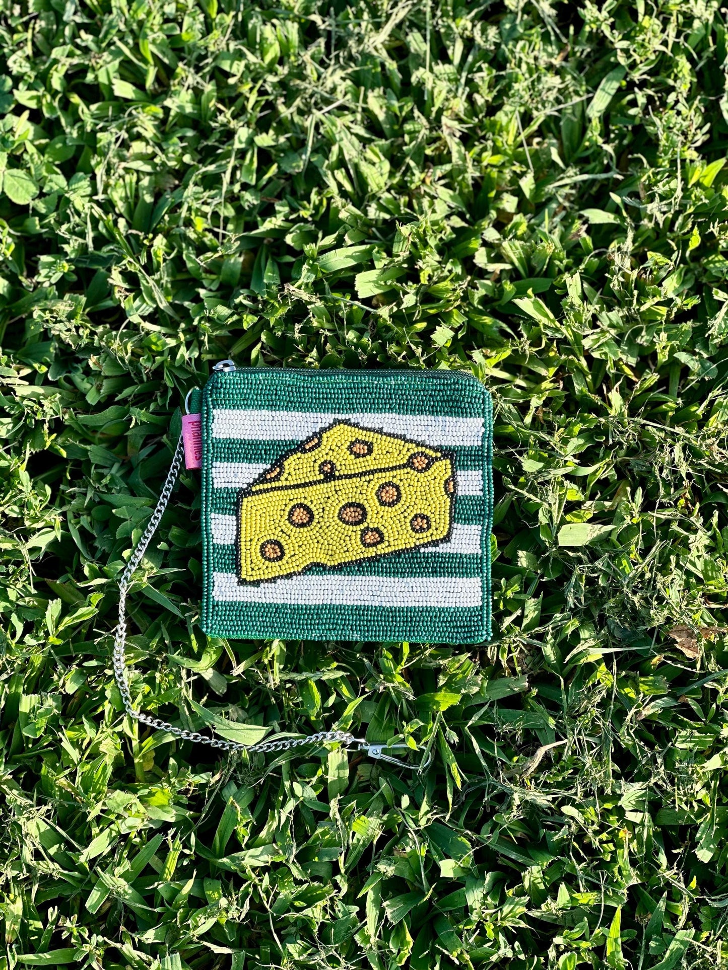 Green Bay Cheese Beaded Coin Purse