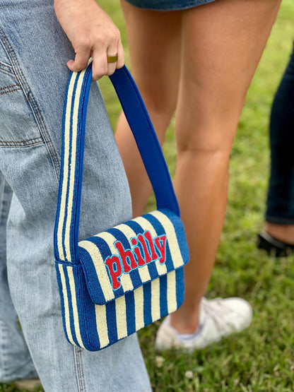philly Striped (2) Beaded Shoulder Bag