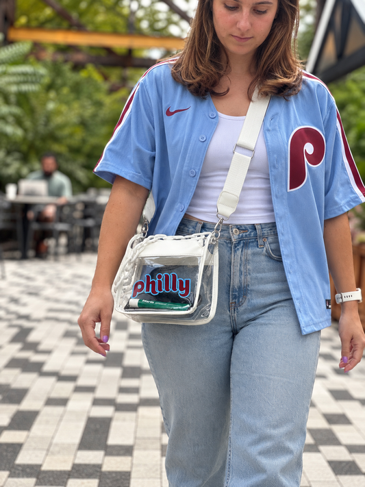 philly White Clear Crossbody Bag
