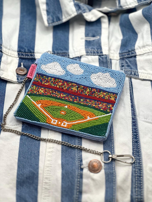 Baseball Stadium Beaded Coin Purse