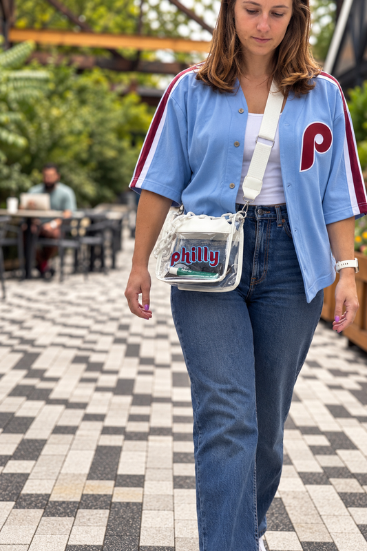 philly White Clear Crossbody Bag