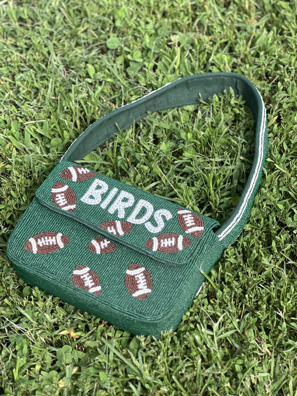 Philadelphia Football | Green 'BIRDS' Beaded Bag