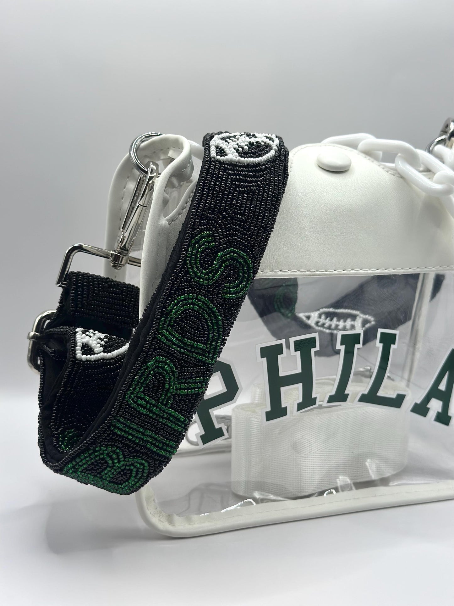 PHILA Clear Crossbody Bag with Black BIRDS Strap