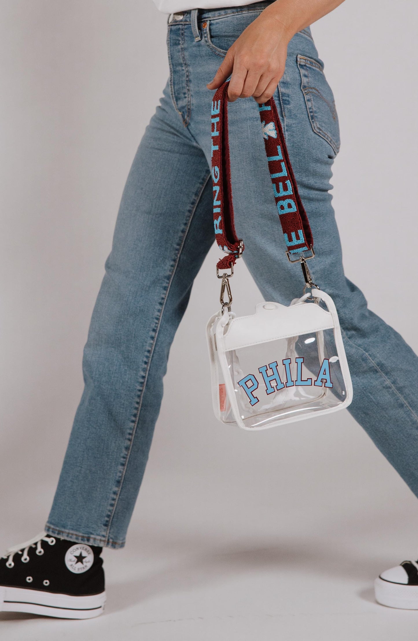 PHILA Clear Crossbody Bag | Stadium Approved with RING THE BELL Strap