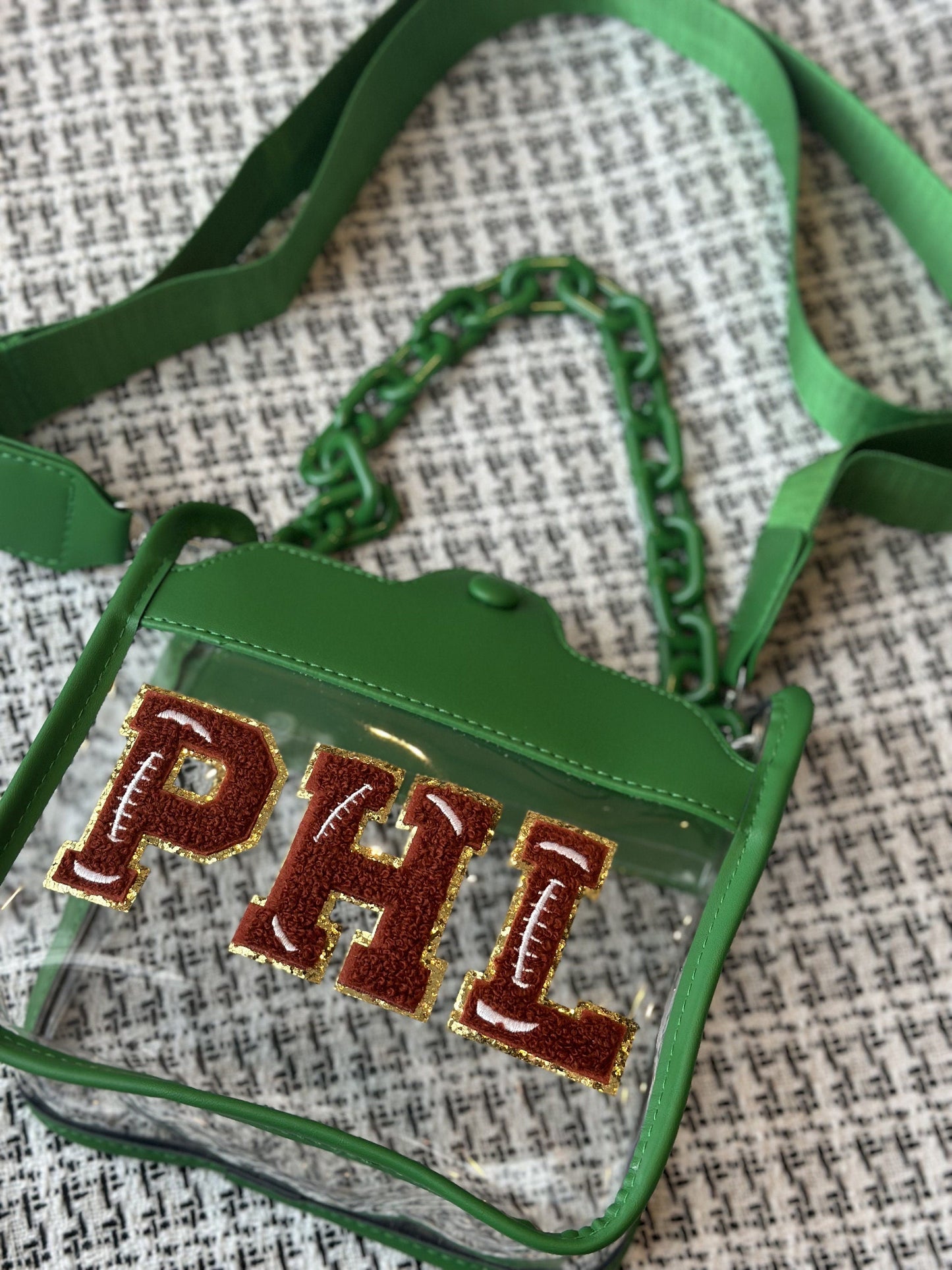 Green (Felt Lettering) Eagles Combo Bag