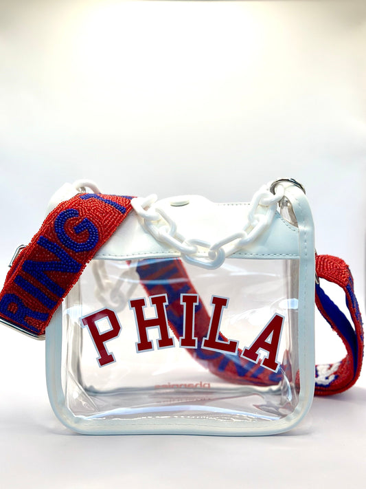 PHILA Clear Crossbody Bag with RING THE BELL Strap