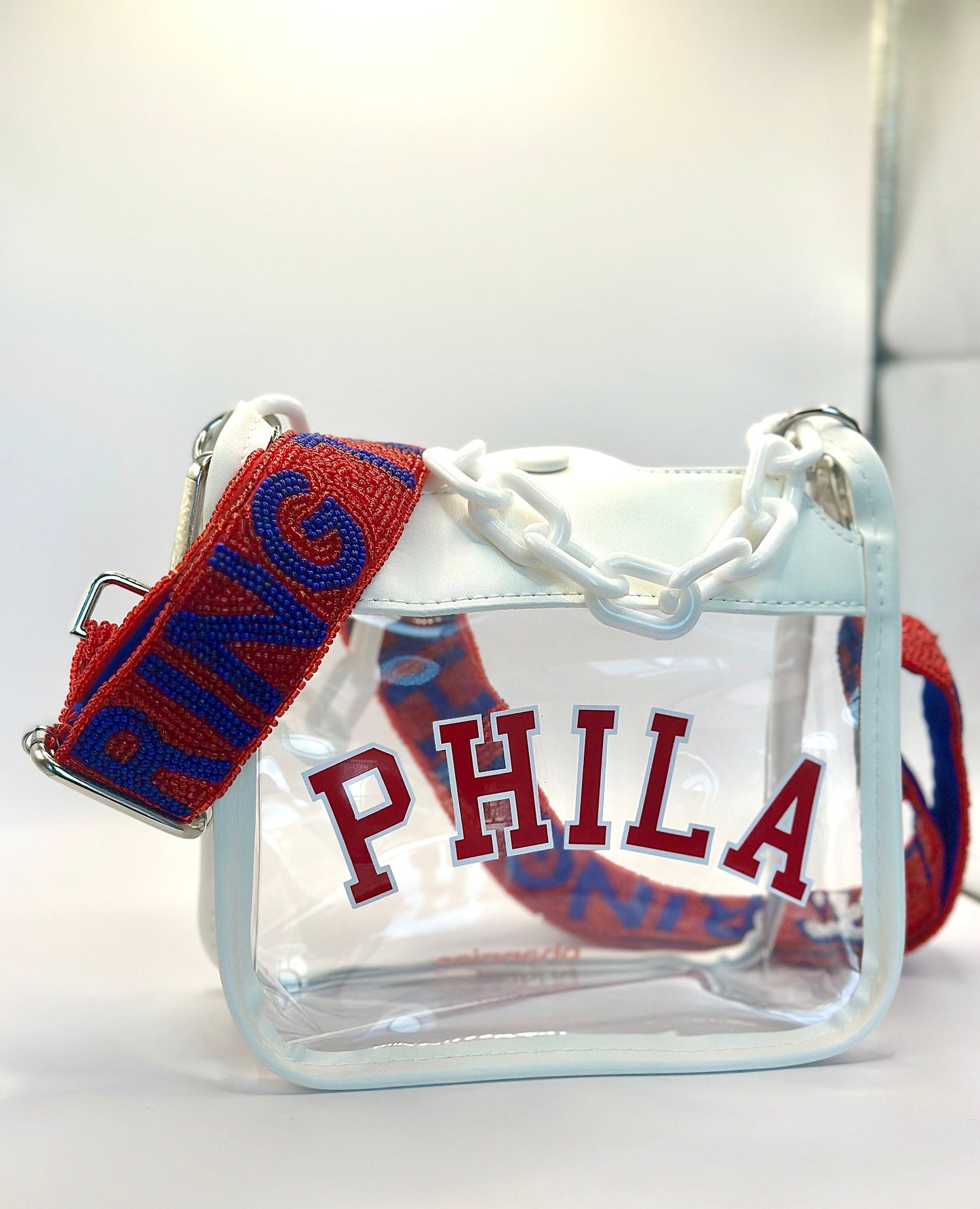 PHILA Clear Crossbody Bag | Stadium Approved with RING THE BELL Strap